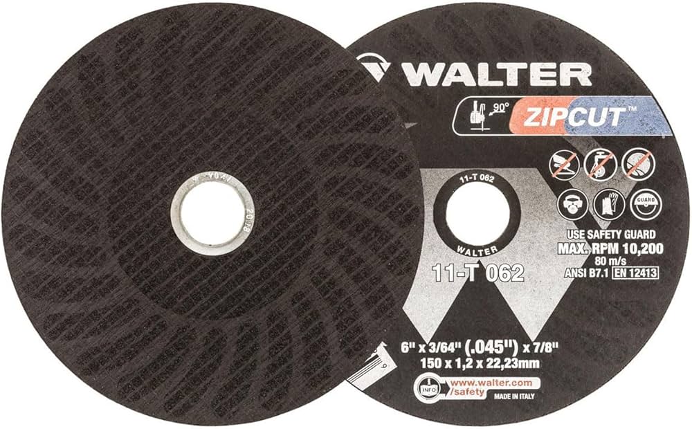 Amazon.com: Walter 11T062 6x3/64x7/8 Zip Wheel Cut-Off